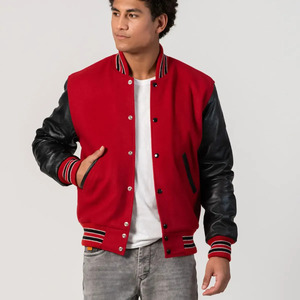 Veste universitaire en cuir sur mesure pour hommes, veste bomber premium, veste de baseball décontractée streetwear pour hommes - Product Image 1