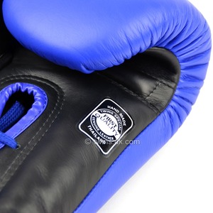 Guantes de Boxeo Gemelos Azules y Negros de Alta Calidad, 100% Cuero Genuino, Equipo de Entrenamiento, Sparring, MMA, Kickboxing - Product Image 6