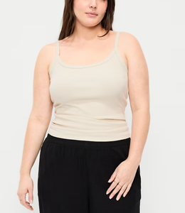 Womens Solid Casual Sleeveless <b>Spaghetti</b> <b>Strap</b> Camisole Double Padded Push Knitted Breathable Soft Summer Spandex/Cotton Top - Product Image 3