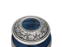 Urne funéraire en aluminium de style américain de 10 pouces, gravée avec un motif d'aile unique, biodégradable, personnalisable, vente en gros