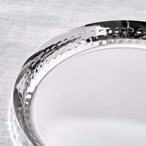 Elegance Hammered <b>4</b> Inch Stainless Steel Coasters <b>Set</b> of <b>4</b> Metal Drink Coasters <b>for</b> Coffee <b>Table</b> <b>Dining</b> Home Decor - Product Image 5