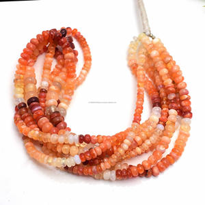 Haute qualité naturel multi mexicain opale lisse Rondelle forme 16 pouces pierres précieuses perles brin fabrication de bijoux utiliser matériel pierre - Product Image 2