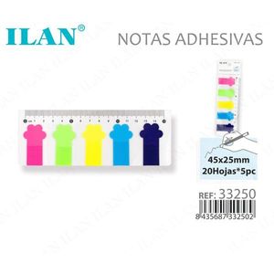 Ilan Sticky Notes Dog Paw 45x25mm 20 fogli 5 colori - Product Image 1