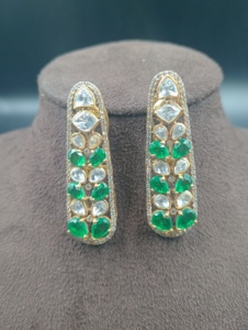 Luxury <b>Silver</b> Gold Plated Peacock <b>Stud</b> <b>Earrings</b> with Pear Cut Diamonds Women's Wedding Jewelry - Product Image 3