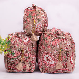 Pochette de maquillage multifonctionnelle suspendue en coton écologique imprimé, grande capacité, pour l'été, unisexe, portable - Product Image 2