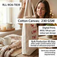 Sac fourre-tout en toile de coton pour femme, 230 GSM, impression numérique, longues poignées, logo personnalisé, marque privée, vente en gros