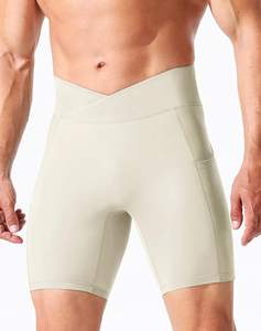 Pantalones cortos de compresión para hombre para entrenamiento en el gimnasio y correr, con tela elástica, transpirable, control de humedad y soporte muscular - Product Image 3