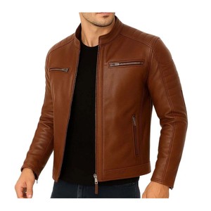 Professional Manufacturer Brown <b>Jacket</b> With Wax Two Ton <b>Leather</b> Belt & Cuff Breathable Rib Biker <b>Leather</b> <b>Jacket</b> <b>Mens</b> - Product Image 3