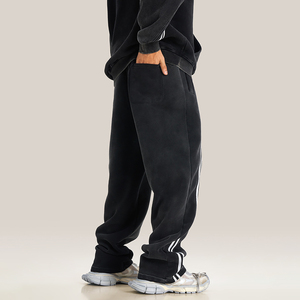Pantalon de jogging large en molleton léger personnalisé pour homme, 350 GSM, délavé à l'acide, style workwear, service OEM - Product Image 2