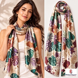 Écharpe longue personnalisée de qualité supérieure, en tissu doux, avec impression personnalisée, marque personnalisée, étiquette blanche, fabricant de textiles OEM ODM - Product Image 4