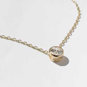 Factory Price 14K Solid Gold 1 Carat Lab Grown Diamond Pendant <b>Necklace</b> IGI Certified Bezel Set Round Cut Jewelry Manufacturer - Product Image 3