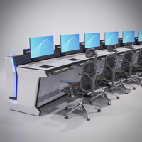 Console de travail réglable en hauteur, poste de travail assis-debout, bureau de dispatching, table de centre de commande, mobilier de salle de contrôle