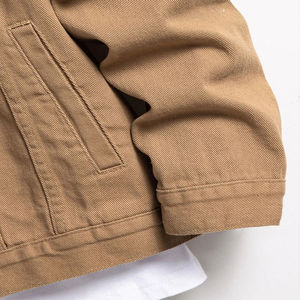 Oversize Mens Denim <b>Jean</b> Jacket Casual Button Up Coat <b>Workwear</b> Relaxed Fit Everyday Outerwear Custom Logo Bulk Clothing Order - Product Image 4