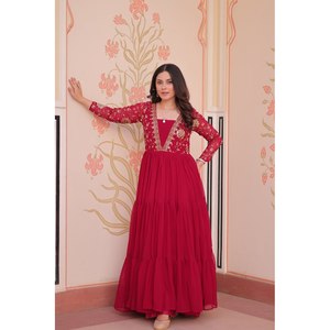 Vestido de Fiesta XL con Lentejuelas y Bordado Zari, Estilo Elegante - Product Image 3