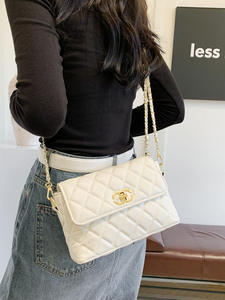 Sac de shopping à bandoulière pour femme, de luxe, de marque célèbre avec logo C, en PU, avec fermeture à boule dorée en losange, vente en gros d'usine - Product Image 5