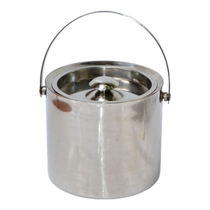 Premium Waterford Style Stainless Steel Ice <b>Bucket</b> <b>With</b> <b>Lid</b> & Handle Elegant Embossed Dot Design Double Wall Insulated Ice Pail - Product Image 6