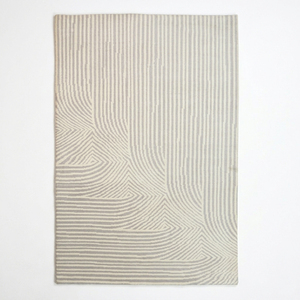 Tapis décoratif DECORDEC en laine tuftée à la main, antidérapant, écologique, avec motifs floraux et bordure décorative, pour hôtel et salon - Product Image 1