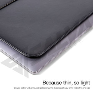 Genuine Leather <b>Laptop</b> <b>Sleeve</b> Case for 13 14 15 Inch Computer Protective Cover with Hasp Closure Modern Design Brown Color - Product Image 4