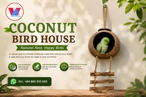 Casa para pájaros de cáscara de coco OEM para reptiles, hámsteres, pájaros, loros y mascotas pequeñas. Suministro al por mayor desde Vietnam [Liam +84 865 912 655] - Product Image 2