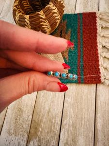 Handcrafted Turquoise Twisted Band <b>Ring</b> Sterling <b>Silver</b> Southwestern Boho Artisan Jewelry Statement Gemstone Gift for Her - Product Image 2