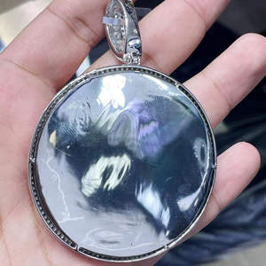 Colgante con foto personalizada de moissanita VVS con incrustaciones de circonitas, colgante con imagen personalizada de plata de ley 925 para hombres y mujeres - Product Image 1