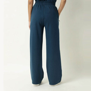 Pantalones acampanados de algodón para mujer al por mayor, de tiro medio, con frente plano, transpirables, ecológicos, con cordón ajustable, personalizables, ideales para el verano. - Product Image 2