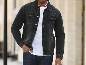 Washed Denim <b>Trucker</b> <b>Jacket</b> <b>Men</b> Regular Fit Button Front Casual Outerwear for Autumn - Product Image 3