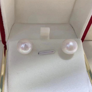 Boucles d'oreilles classiques et polyvalentes en perles d'eau douce avec crochet en argent S925, perle ronde Edison au look simple et tempéré - Product Image 2