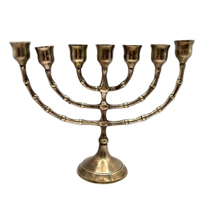 Artisanat En Laiton 7 Bras De Luxe Menorah Bougeoir Pour Chandelier Judica Hanukah Décoration De Luxe Bougeoir Vente Chaude - Product Image 1