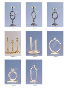 Juego de regalo de portavelas antiguos de latón, candelabros antiguos para velas, artículos de decoración para el hogar, Navidad y bodas. - Product Image 3