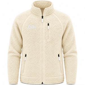 Veste polaire unisexe en coton 100% vert olive, personnalisable en gros, avec fermeture éclair intégrale et col montant, chaude, pour l'extérieur - Product Image 4