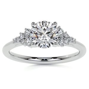 Round Cut Moissanite <b>Ring</b> 925 Sterling <b>Silver</b> White Gold Plated Luxury <b>Solitaire</b> Engagement <b>Ring</b> Bridal Wedding Anniversary Gift - Product Image 4