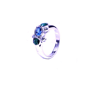 Wedding Wear 925 Sterling <b>Silver</b> Blue Topaz <b>Emerald</b> Gemstone Silover Plated Jewelry Women Wear Classic <b>Ring</b> - Product Image 4
