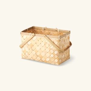Rustic Design Natural Material Bamboo Storage Basket Vegetables Picking Basket Handle Handicrafts Gift Box Hot Selling for <b>Farm</b> - Product Image 1