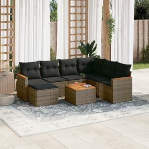 Conjunto de Sofás Modulares Grandes de Ratán PE Gris para Jardín, Colección Premium de Muebles para Exteriores - Product Image 1