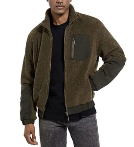 Veste en polaire Sherpa personnalisée, style streetwear, col montant, vêtement d'extérieur d'hiver, fermeture éclair, doublure Sherpa - Product Image 2