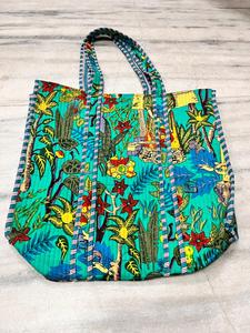 Cotton Block Printed Carry <b>Bag</b> Handcrafted Shopping Travel Office Daily Use Shoulder Handbag Buyers Reusable <b>Fabric</b> Carry <b>Bag</b> - Product Image 3