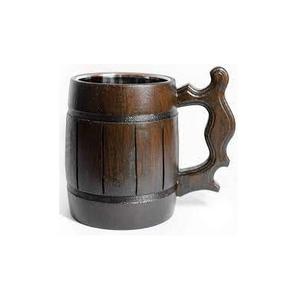 Fournisseur en gros de tasses en bois de luxe, tasse viking moderne en bois et acier inoxydable avec poignée, tasse en bois pour sublimation - Product Image 3
