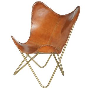 Luxury Tan Leather Butterfly <b>Chair</b> <b>Black</b> Metal Frame Handmade Modern <b>Dining</b> Lounge <b>Chair</b> for Living Room Office - Product Image 4