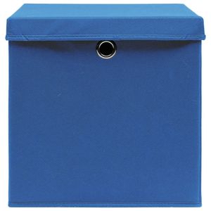 Ensemble de 4 boîtes de rangement en tissu non tissé bleu 100% polyester, organiseurs de vêtements - Product Image 3