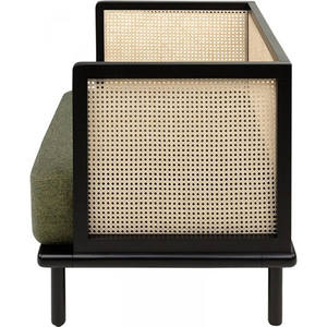 Modern Rattan Dining <b>Chair</b> with <b>Black</b> Solid Teak Wooden Legs and Perforated Backrest for Home Furniture - Product Image 5