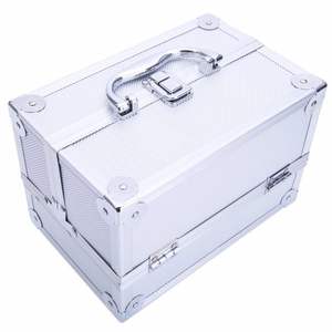 SM-2176 in alluminio argento trucco treno Case 9 "x 6" x 6 "x 6" portagioie con specchio cosmetico Organizer - Product Image 6