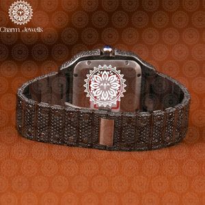 Montre de luxe pour homme Charm_Jewells, boîtier en acier inoxydable, cadran analogique 40 mm, fermoir papillon, verre cristal, mouvement mécanique, 10 bars - Product Image 5