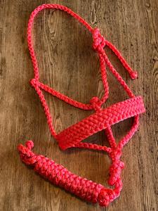 Comfortable Equestrian Horse Rope <b>Halter</b> with Lead High-quality Nylon Durable Adjustable Genuine Leather <b>Halter</b> - Product Image 6