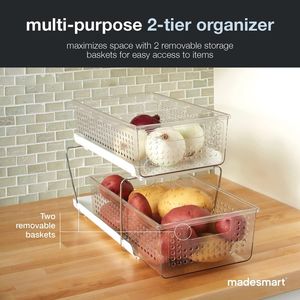2-Tier Under Cabinet Organizer with Pull- for Cleaning Supplies & Undersink <b>Storage</b> Including Sponges & Bottles - Product Image 2