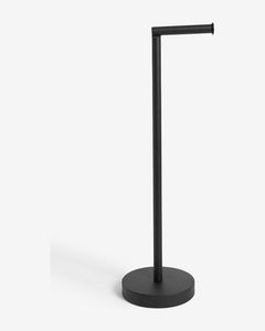 Porte-papier toilette sur pied en fer avec étagère supérieure en bois pour le rangement de la salle de bain et un accent décoratif élégant - Product Image 5