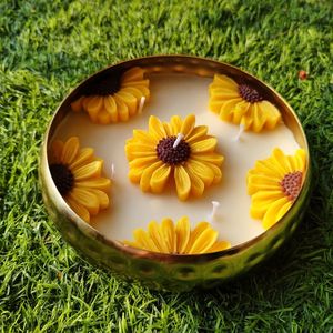 Handcrafted Designer <b>Metal</b> Candle <b>Bowl</b> For Candle Decoration With Premium Finish And Unique Artistic Look - Product Image 1