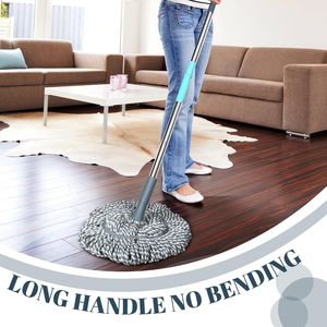 Mop per pavimenti in microfibra auto-strizzante a manico lungo con tampone abrasivo superiore per la pulizia e il lavaggio di pavimenti in legno in cucina - Product Image 3