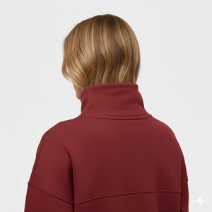 Custom Embroidered Streetwear Soft Cotton Mockneck Crewneck <b>Pullover</b> Sweater <b>Jumper</b> Fleece Oversized Women Mock Neck Sweatshirt - Product Image 4
