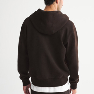 เสื้อฮู้ดซิปเต็มตัว แขนยาว ผ้าฟลีซ สีพื้น สำหรับผู้ชาย เสื้อแจ็คเก็ตฤดูหนาว บริการ OEM มีกระเป๋า ผ้าฝ้าย 100% - Product Image 5